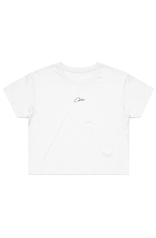 White Castillosa Crop Tee