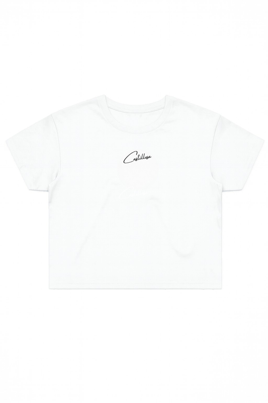White Castillosa Crop Tee