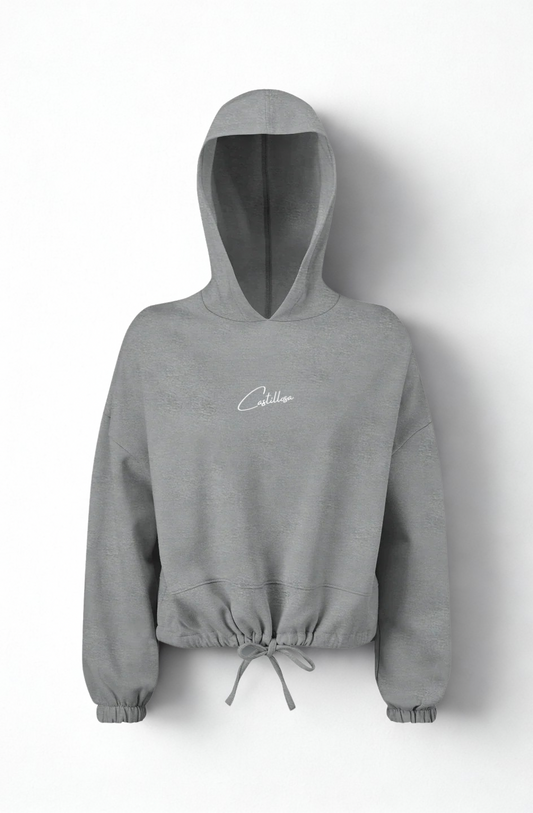 Ladies' Cropped Oversize Hooded Sweatshirt